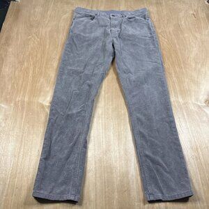 Marine Layer Cambridge Corduroy Pants Mens 33X32 Gray Slim Straight Prep Casual